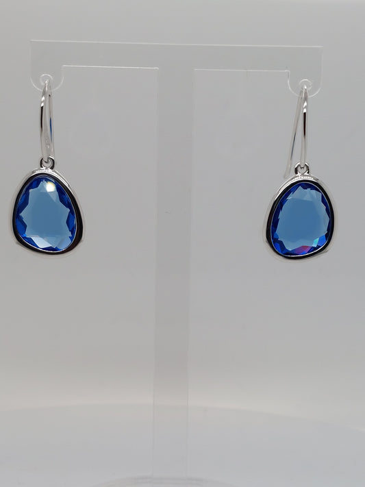 Blue Glass Drop Earrings