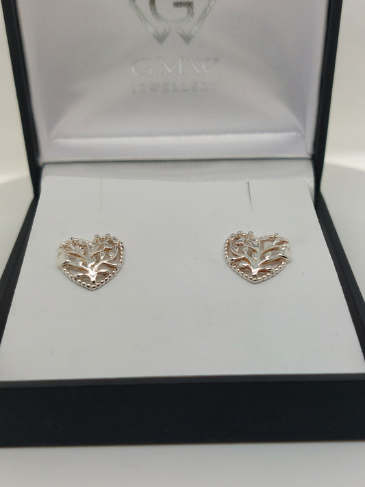 Filigree Heart Studs