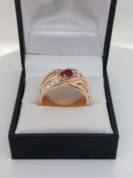 Rose Gold Crossover Ring