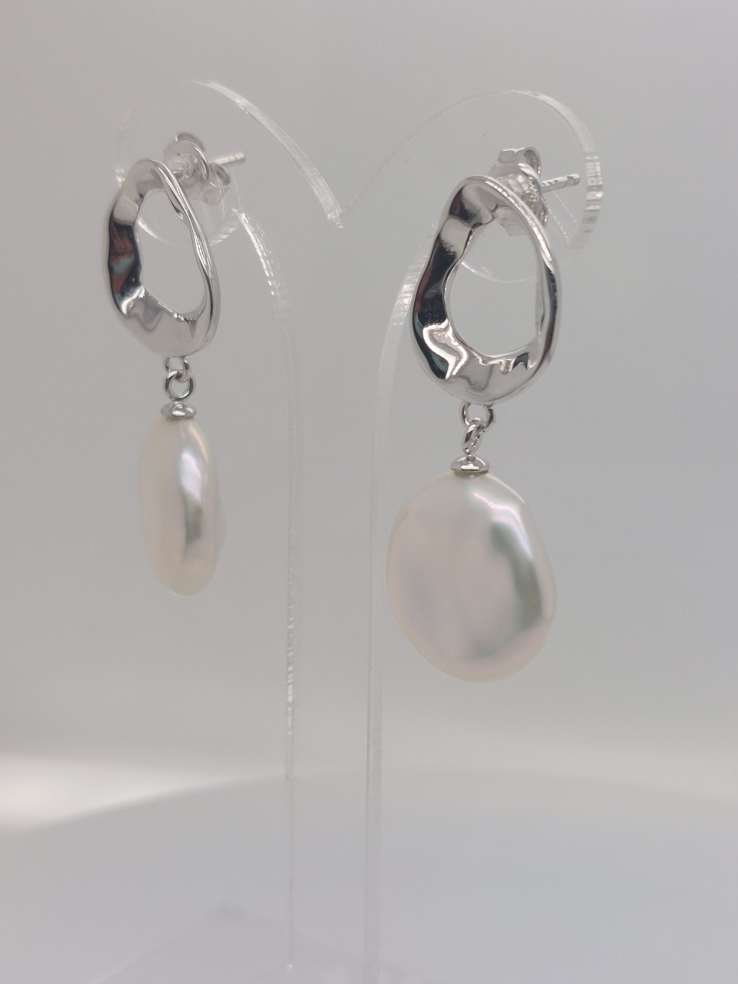 Coin Drop Pearl Earrings