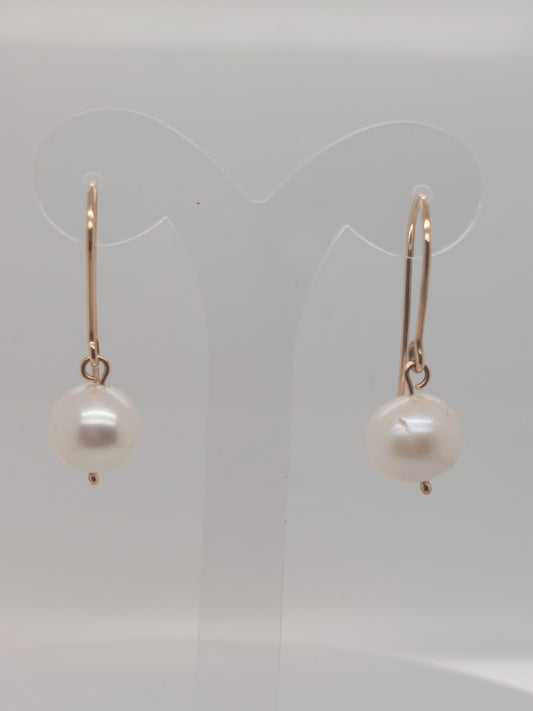 Gold Pearl Drop Earring