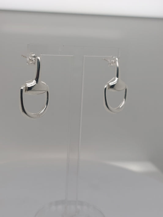 Horse Bit Stud Drop Earrings