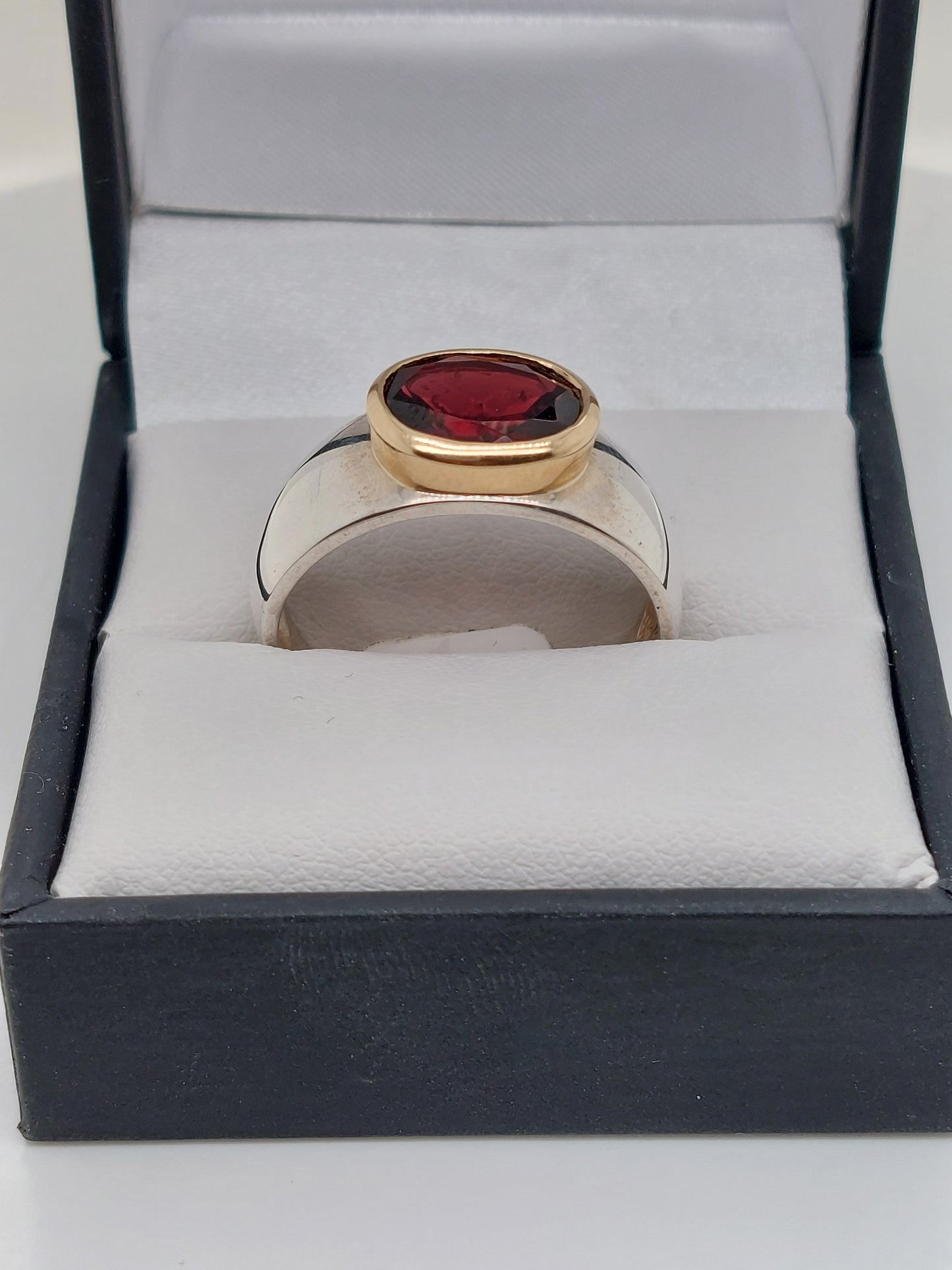 Two-Tone Garnet Ring