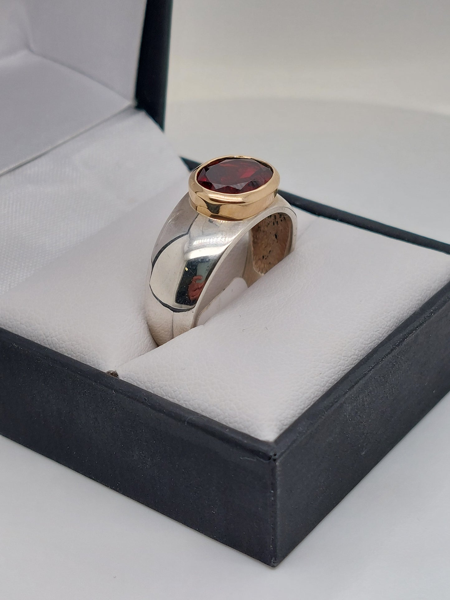 Two-Tone Garnet Ring