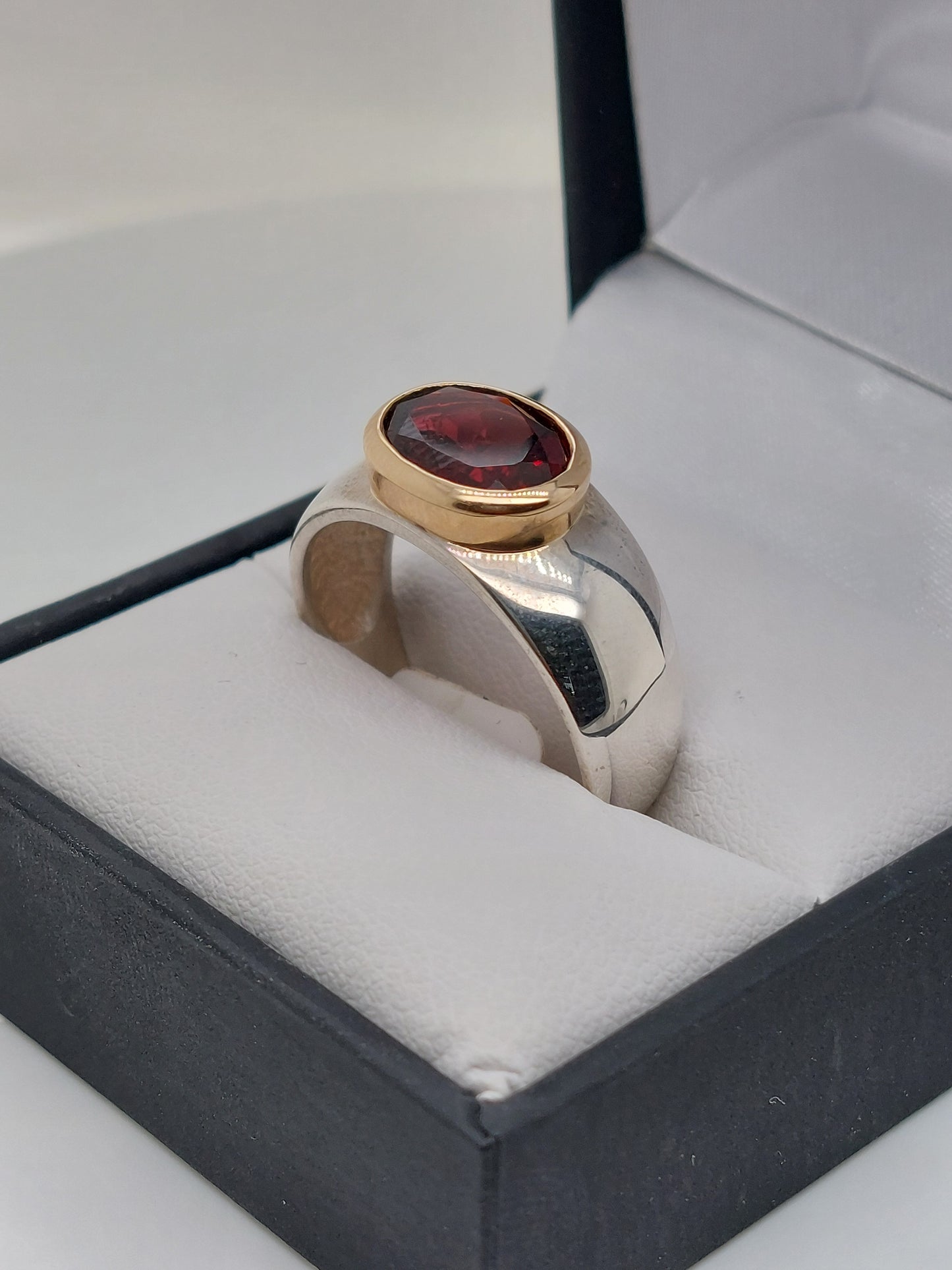 Two-Tone Garnet Ring