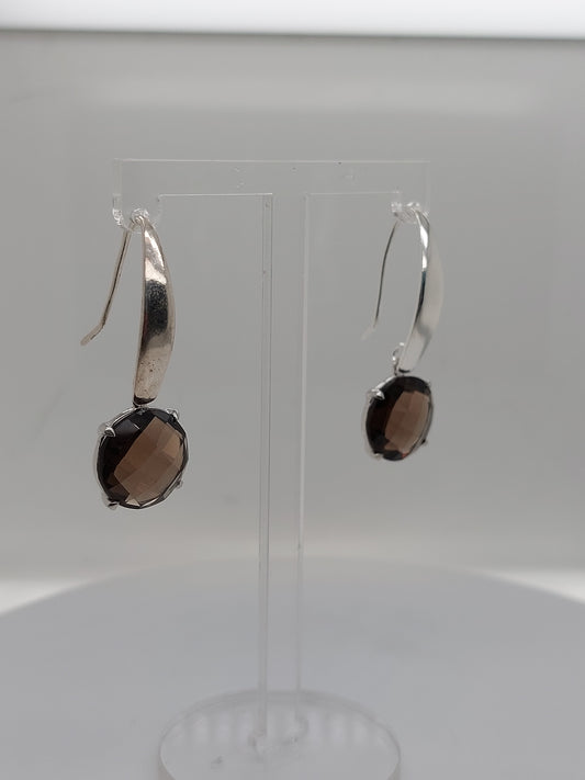 Large Smokey Quartz Earrings