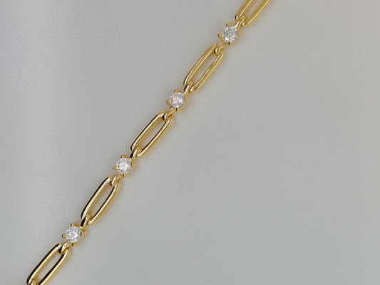 Oval Link CZ Bracelet