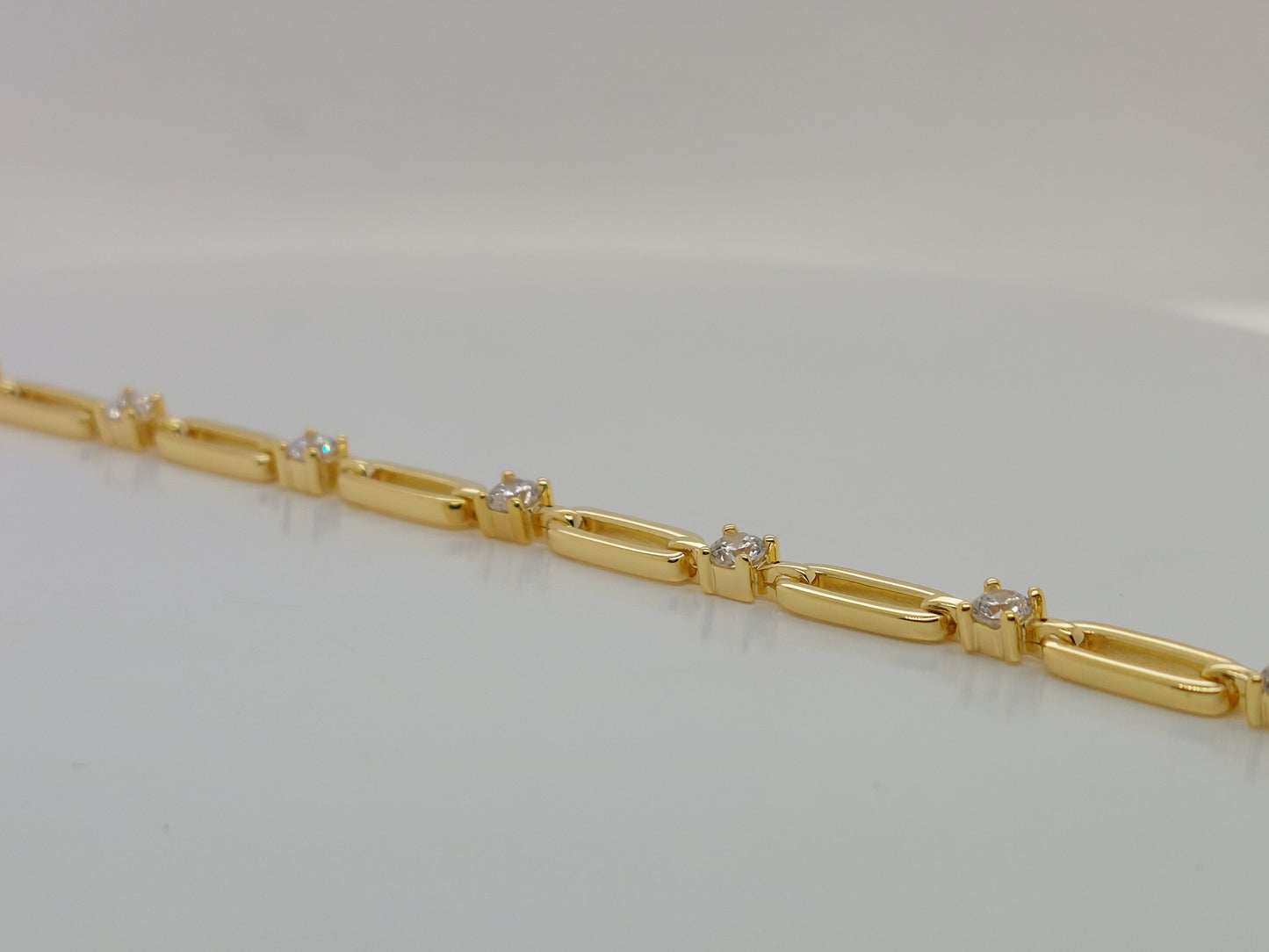 Oval Link CZ Bracelet