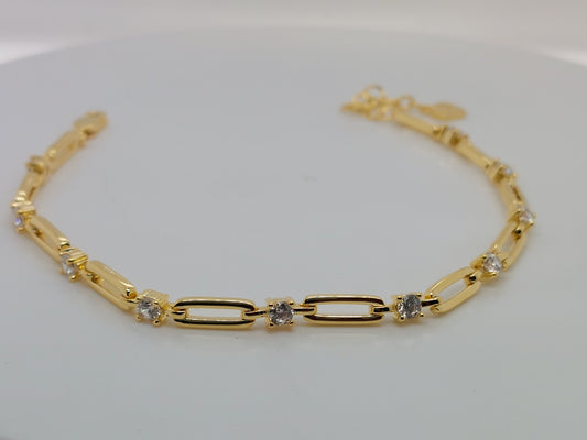 Oval Link CZ Bracelet