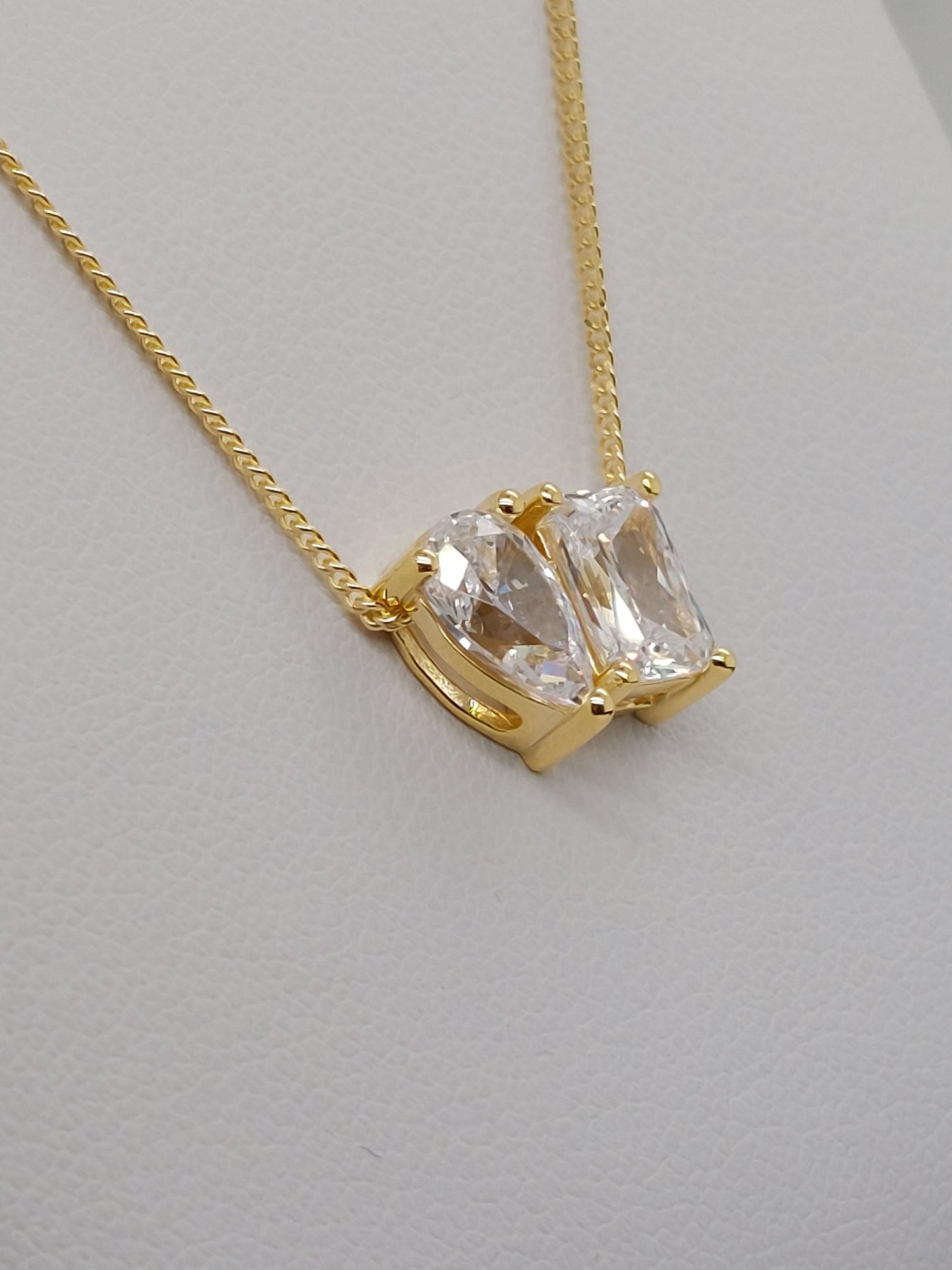 Yellow Pear & Emerald Cut Necklace