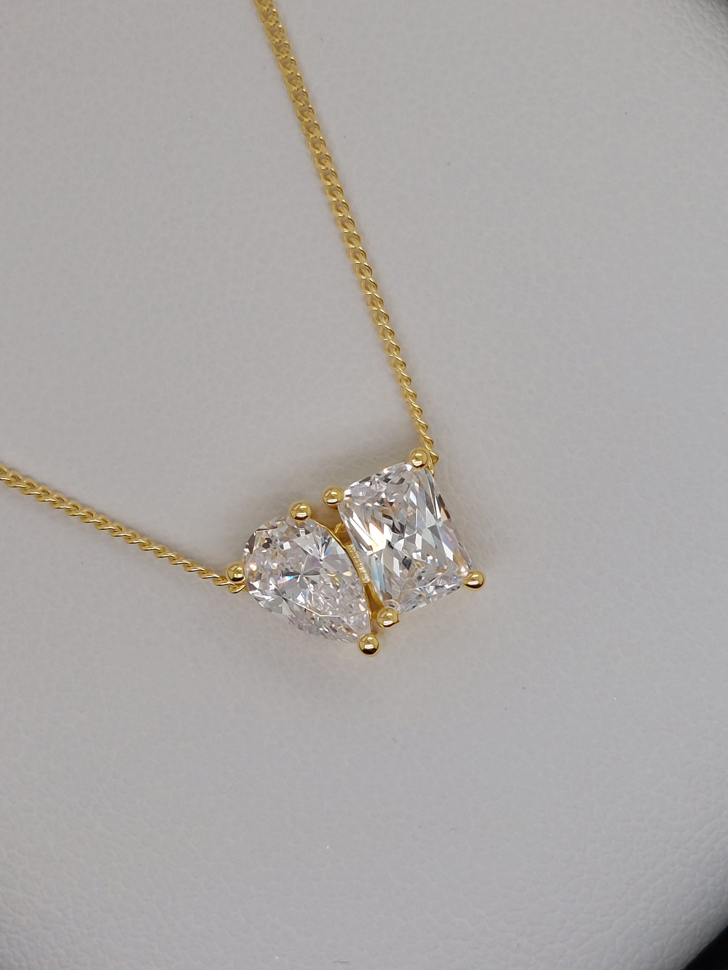 Yellow Pear & Emerald Cut Necklace