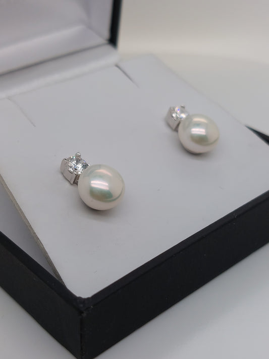 Pearl & CZ Studs