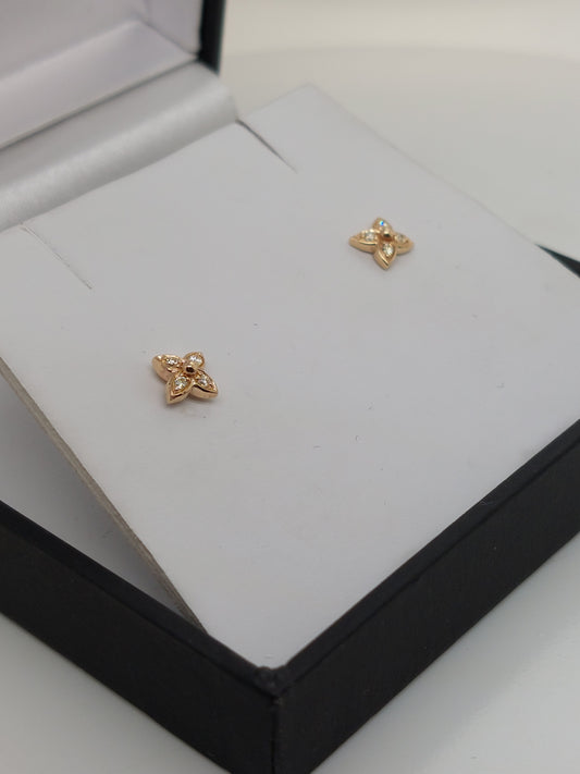 4 Diamond Stud Earrings