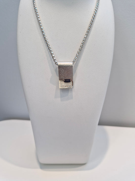 Iolite & Diamond Pendant