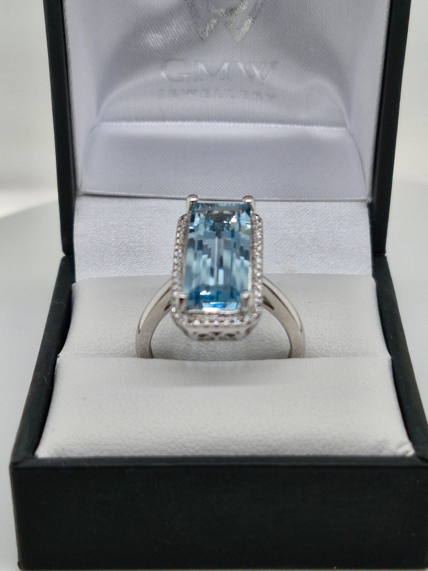 Aquamarine & Diamond Ring