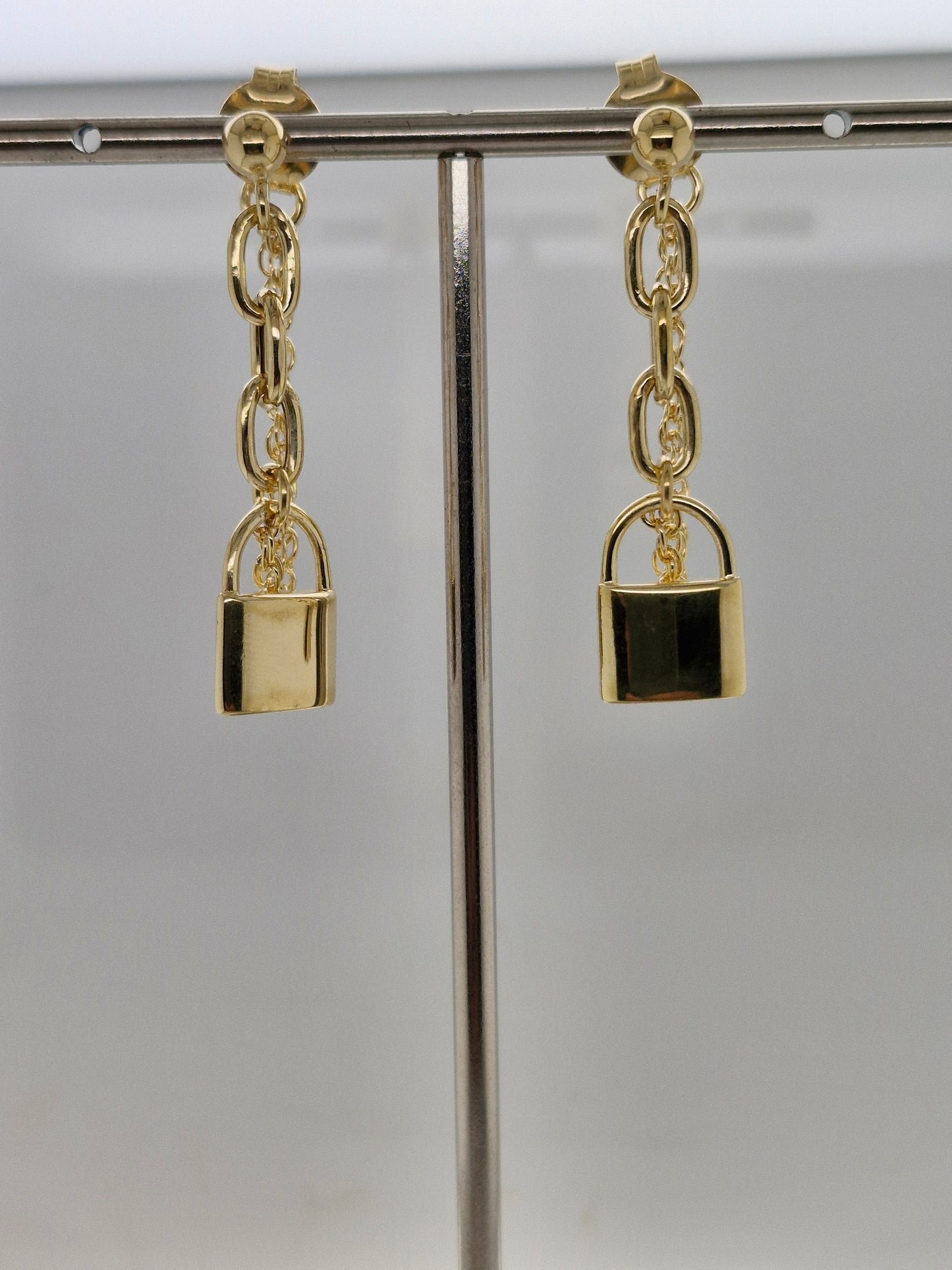 Yellow Love Lock Chain Earring