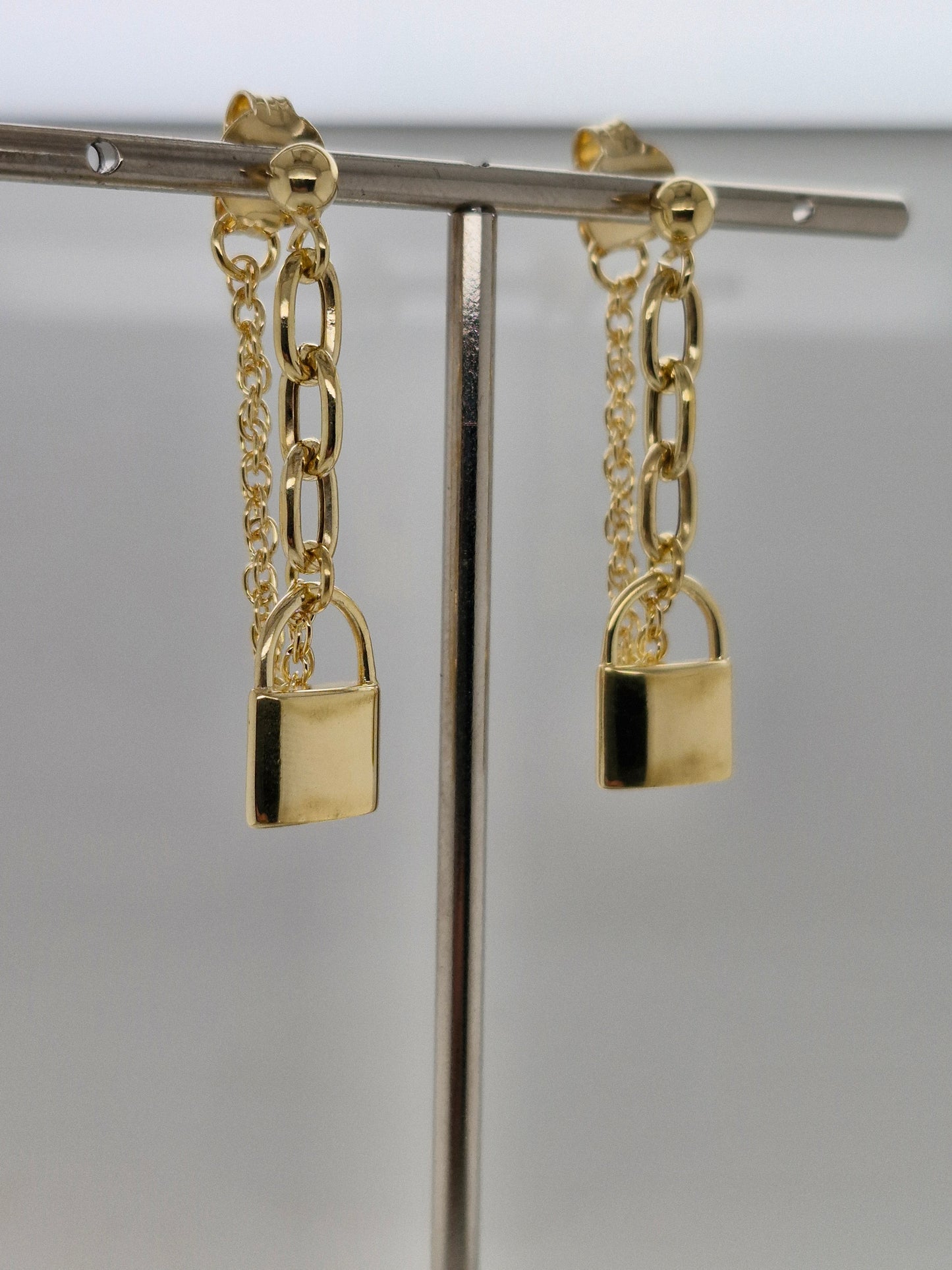 Yellow Love Lock Chain Earring