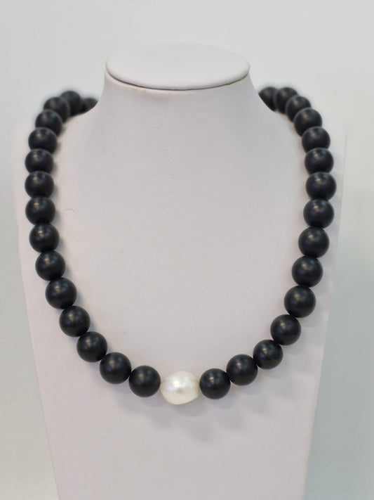 Onyx & Pearl Necklace