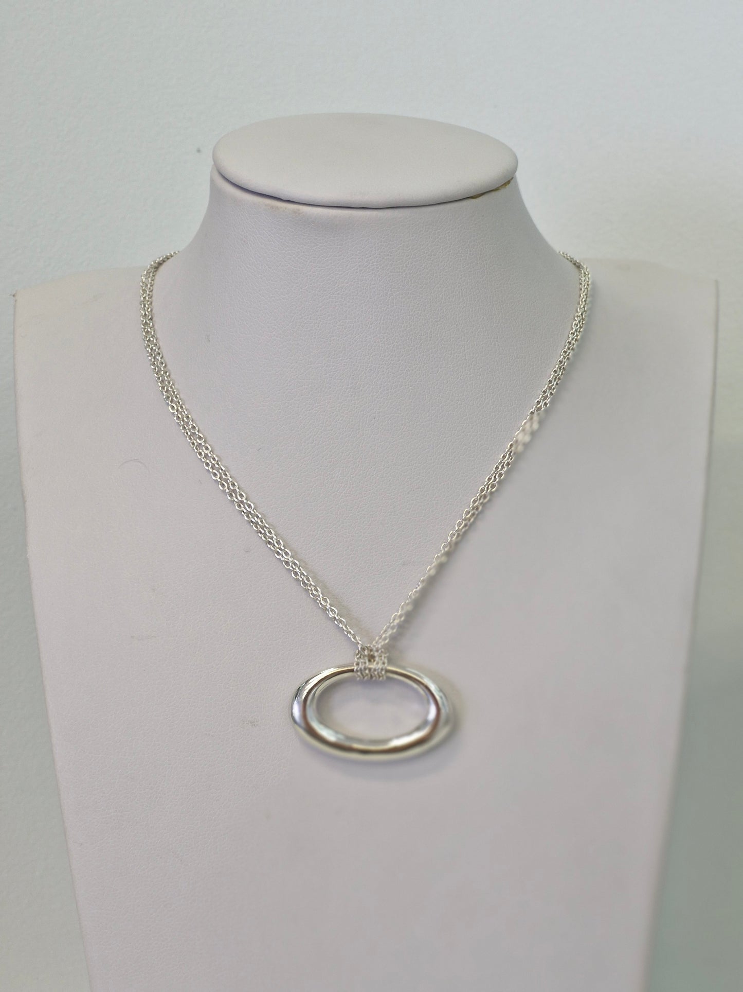 Oval Double Chain Necklace