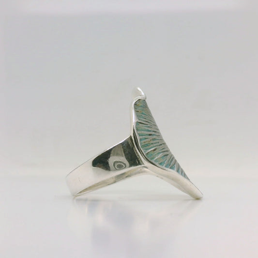 Oxidised Gingko Leaf Ring