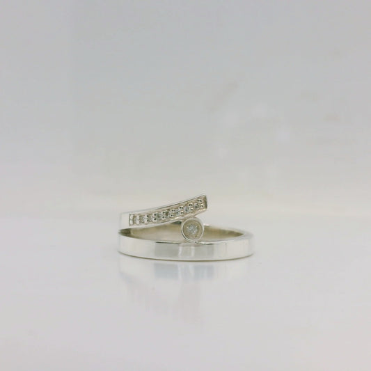 Silver Crossover Ring
