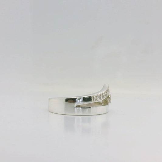 Silver Crossover Ring