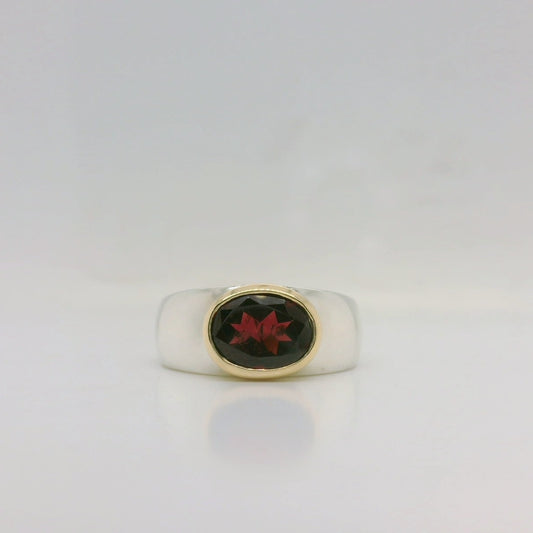 Two-Tone Garnet Ring