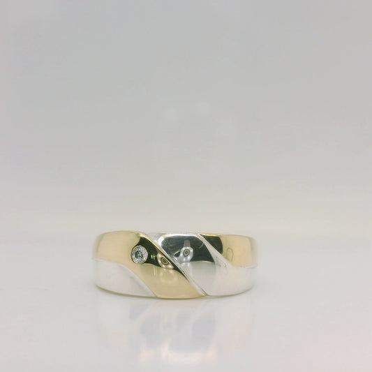Two-Tone CZ Ring