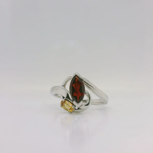 Garnet & Citrine Ring