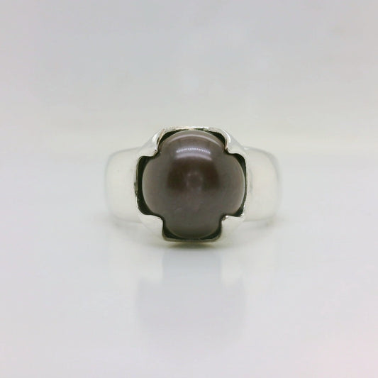 Crown Black Pearl Ring