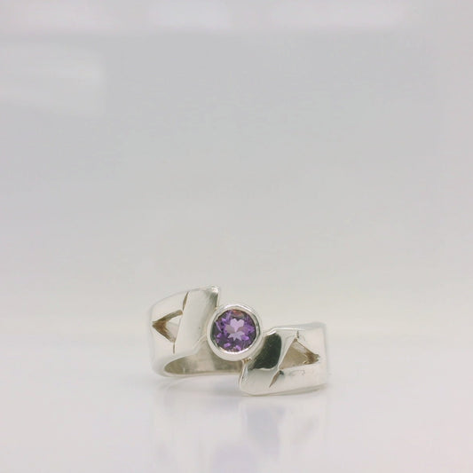 Amethyst Crossover Ring