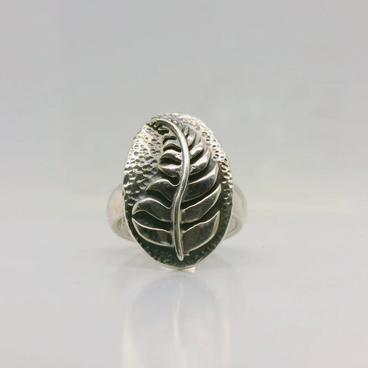 Oxidised Fern Ring