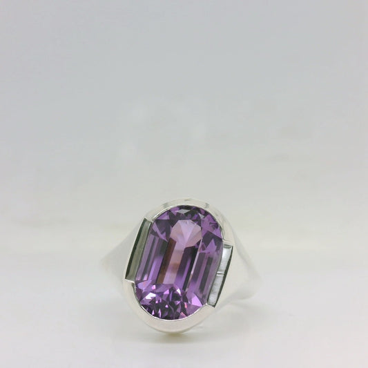 Off-Set Amethyst Ring