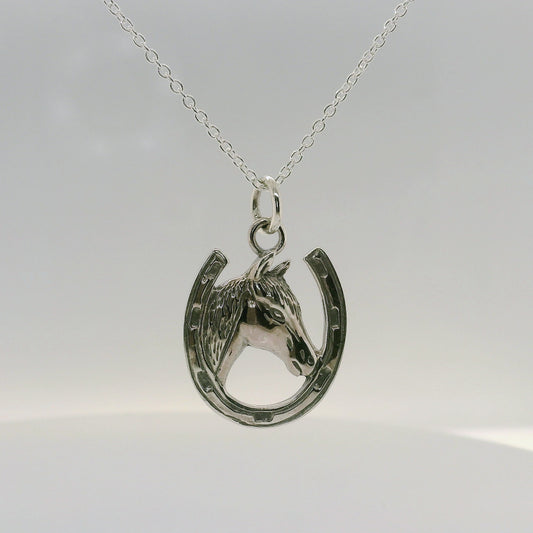 Horseshoe - Horsehead Pendant