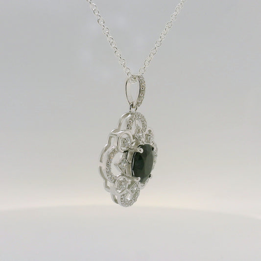 Black Sapphire Cluster Pendant