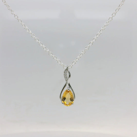 Citrine & CZ Pendant