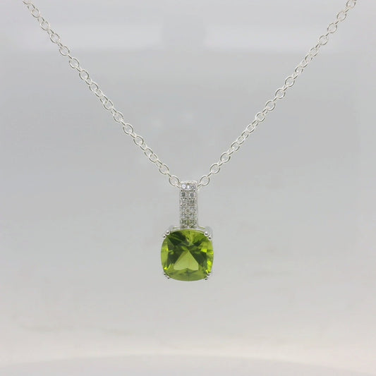 Peridot & CZ Pendant