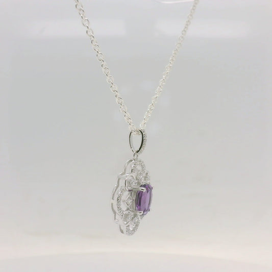 Amethyst & CZ Pendant