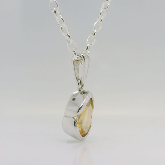 Semi Bezel Citrine Pendant