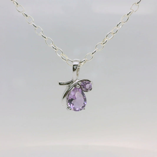 Half Butterfly Amethyst Pendant