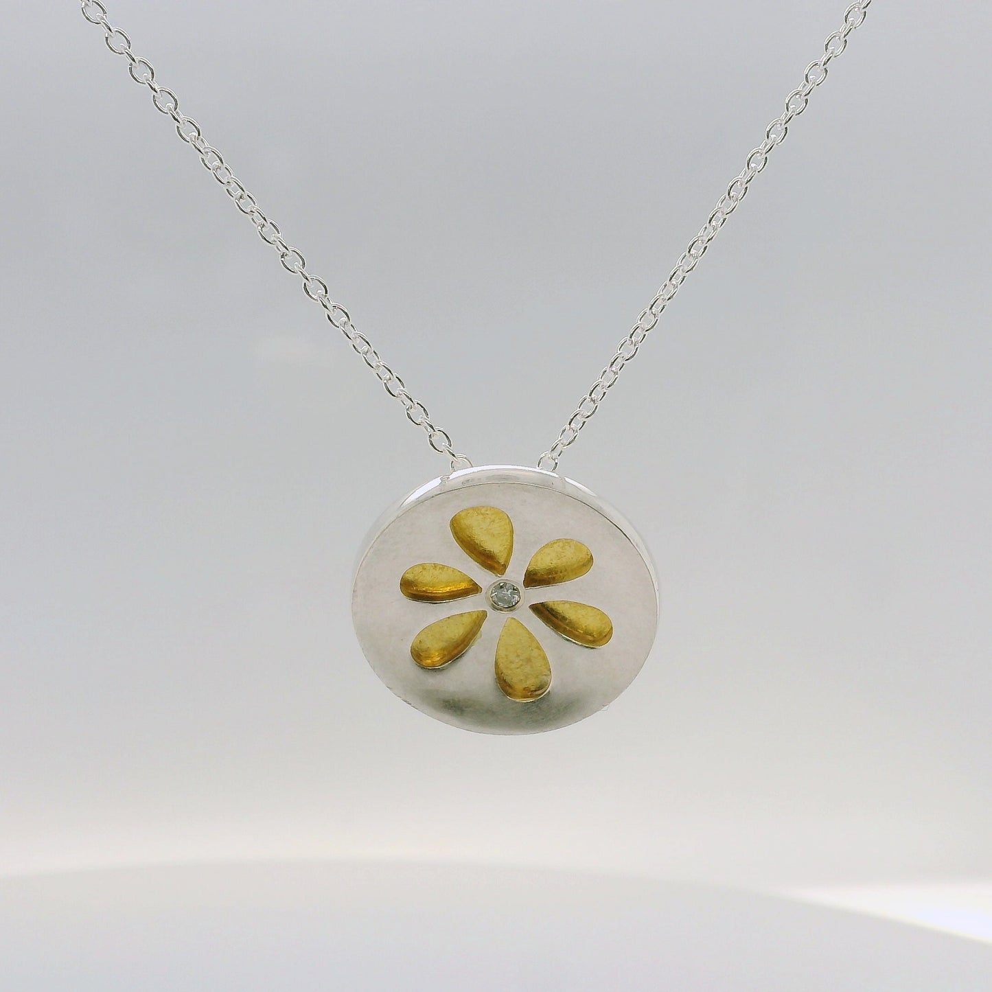 Diamond Set Flower Pendant