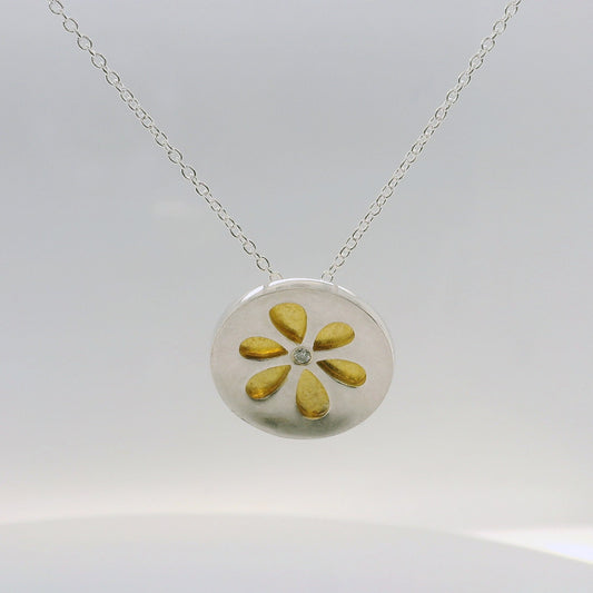 Diamond Set Flower Pendant