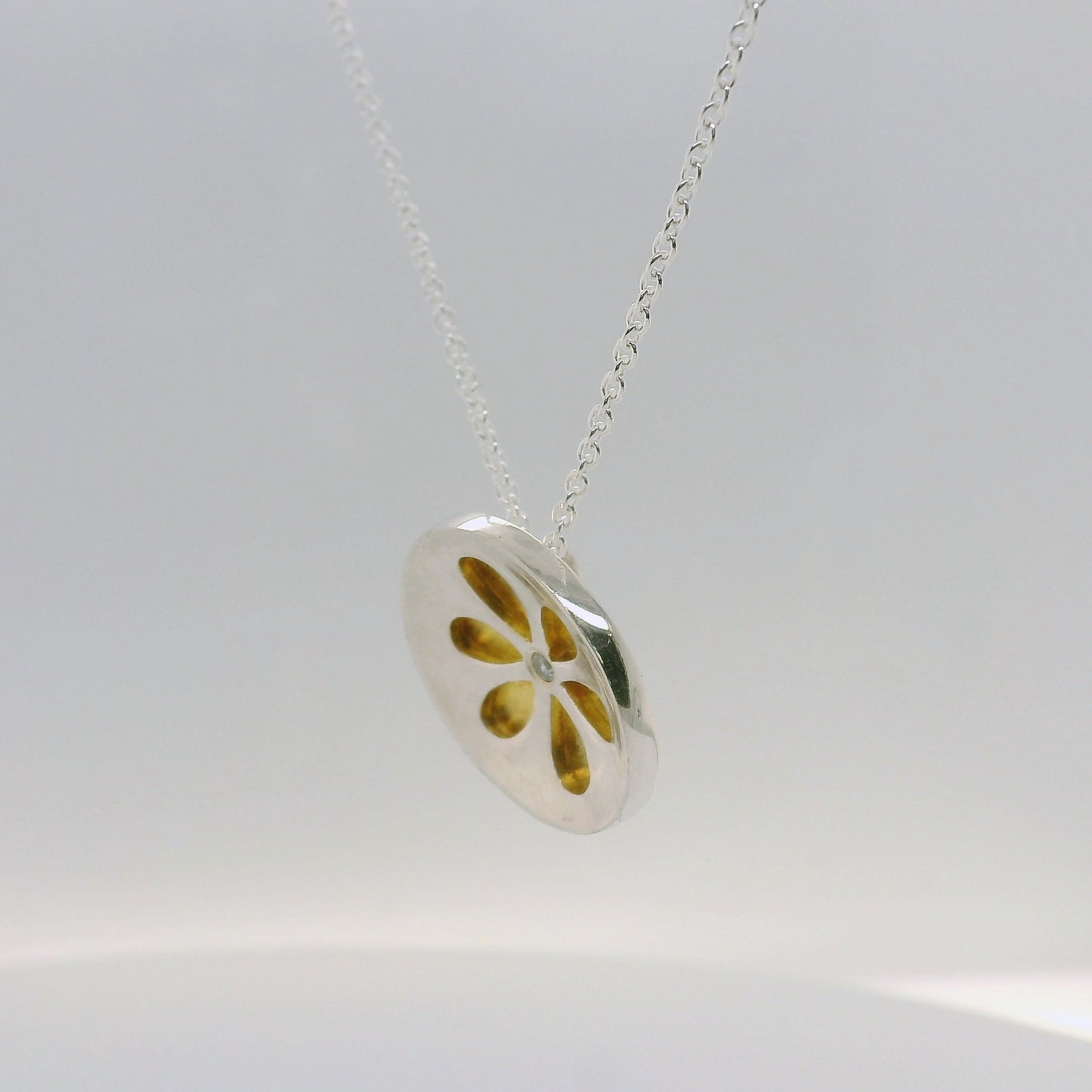 Diamond Set Flower Pendant
