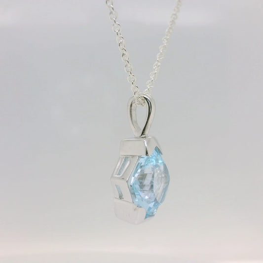 Square Angled Topaz Pendant