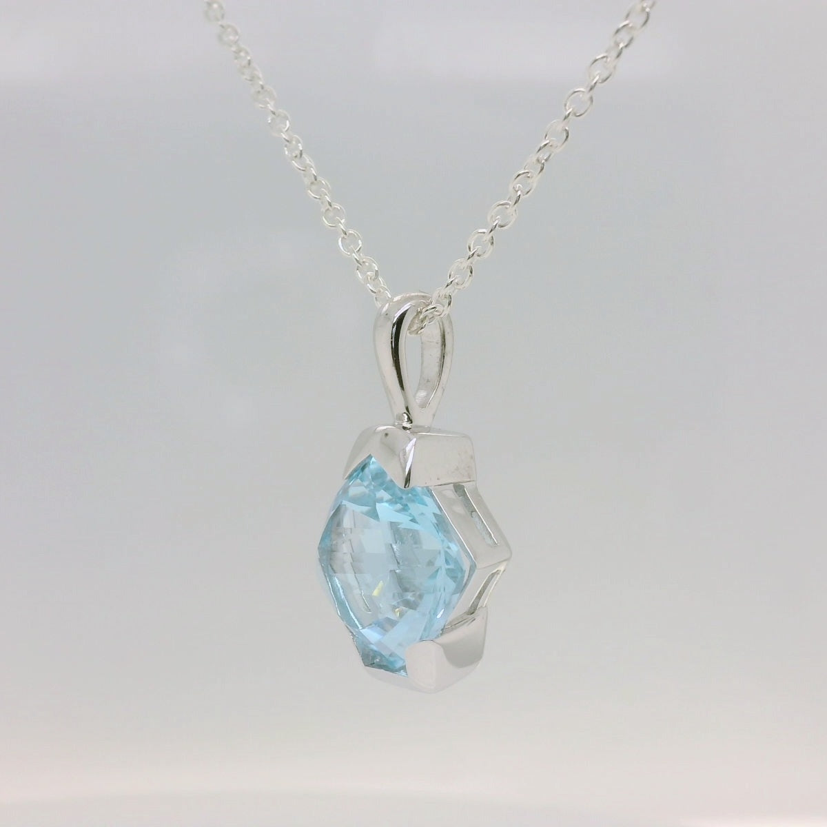 Square Angled Topaz Pendant