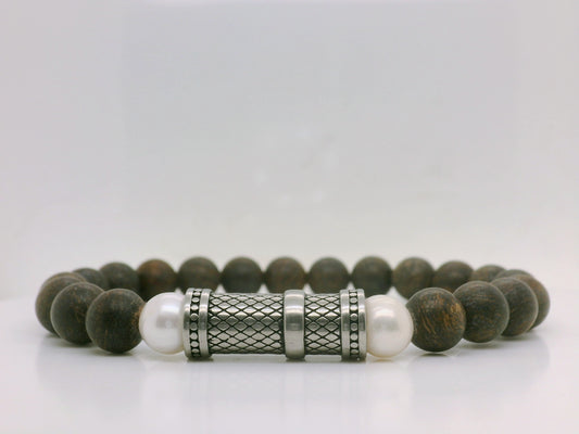 Bronzite & Pearl Bracelet