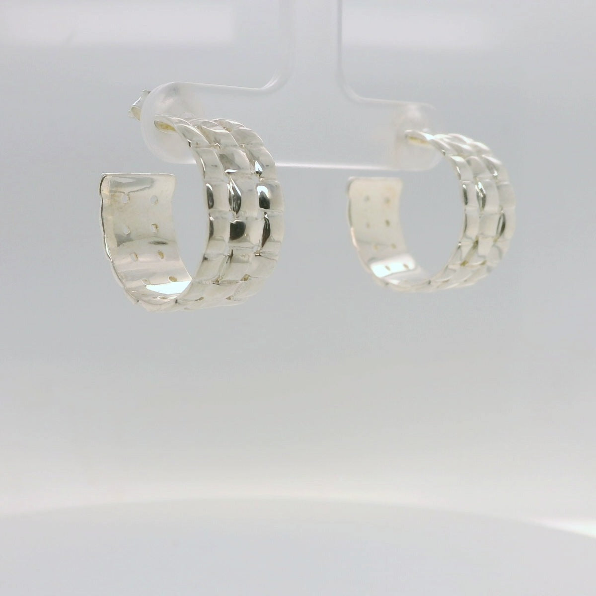 Woven Stud Hoops