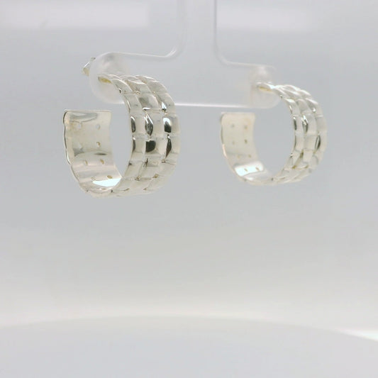 Woven Stud Hoops