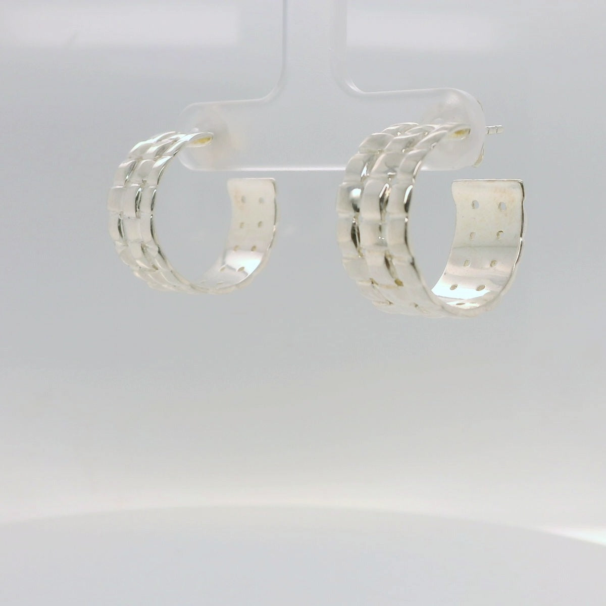 Woven Stud Hoops
