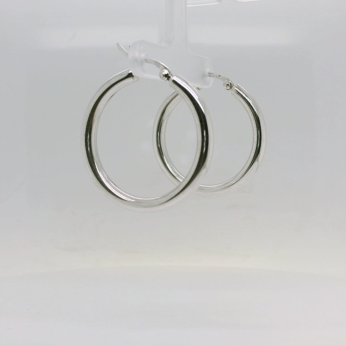 Large Silver Tube Hoops